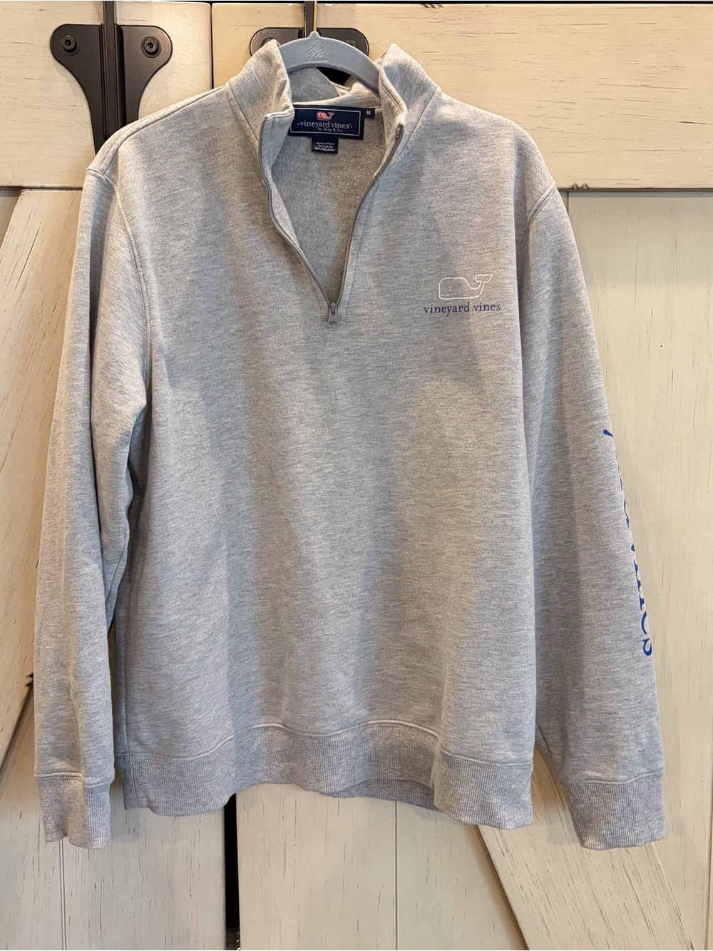 Vineyard Vines Men's Heather Gray Quarter Zip Pullover Sweatshirt Size Medium